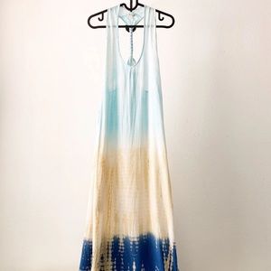RESERVED- Elan Blue Tie Dye Cover Up Maxi Dress